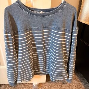 Blue and White Striped Sweater